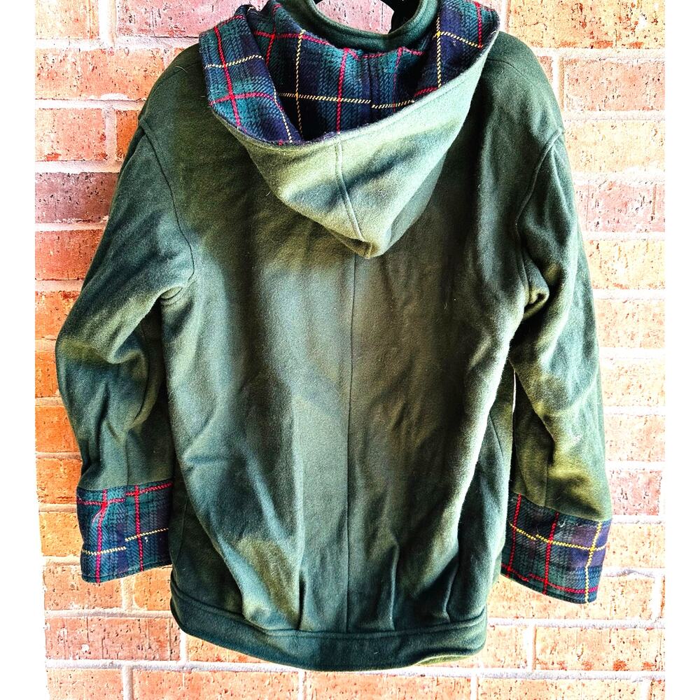 Herman Kay Dark Green Hooded Zip and Button Up Jacket - Picture 2 of 6